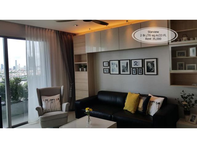 เช่า- Starview / 2 ห้องนอน / 70 ตรม./ชั้น 23 / วิวแม่น้ำ เช่า 35,000