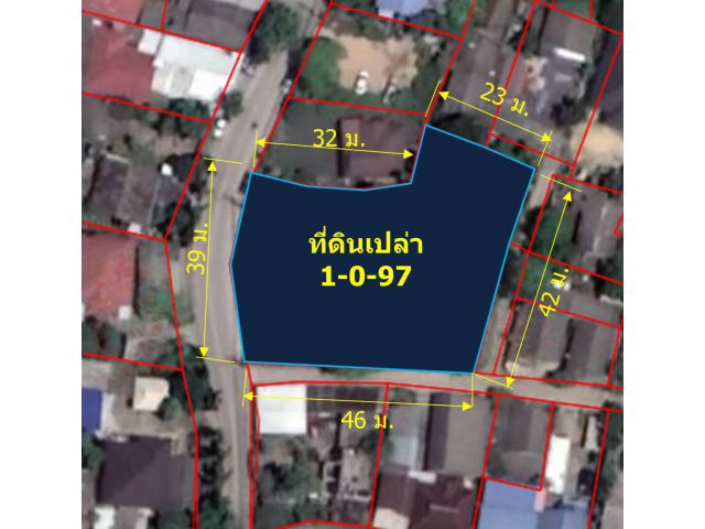L255-ขายที่ดินเปล่าแปลงหัวมุม 1-0-97 ไร่ (ต.หนองจ๊อม อ.สันทราย)