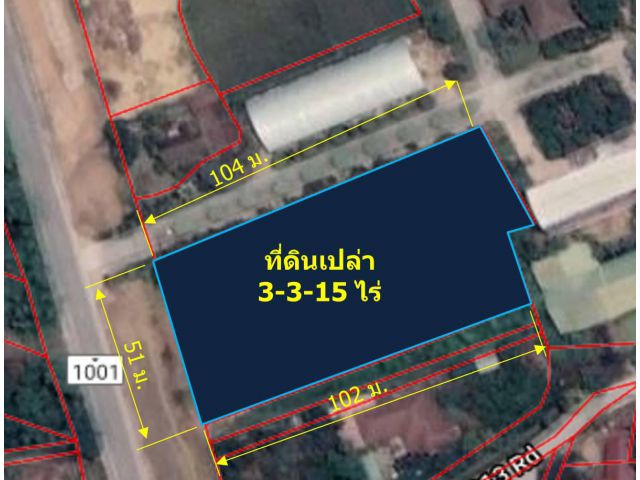 L385-ขายที่ดินเปล่าถมแล้ว 3-3-15 ไร่ ติดเทศบาลตำบลเจดีย์แม่ครัว ต.แม่แฝก อ.สันทราย จ.เชียงใหม่
