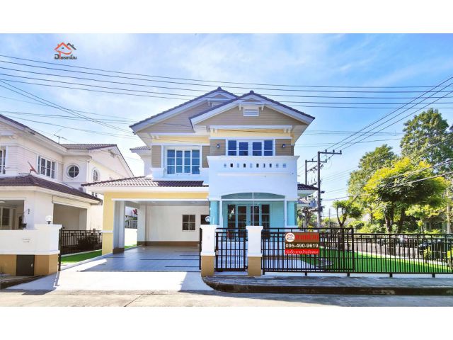 บ้านเดี่ยว 2 ชั้น พื้นที่ 74.7 ตร.ว. ริมถนนเมน รังสิตคลอง2 ใกล้ห้างฟิวเจอร์พาร์ค #หมู่บ้านมัณฑนารังสิต1