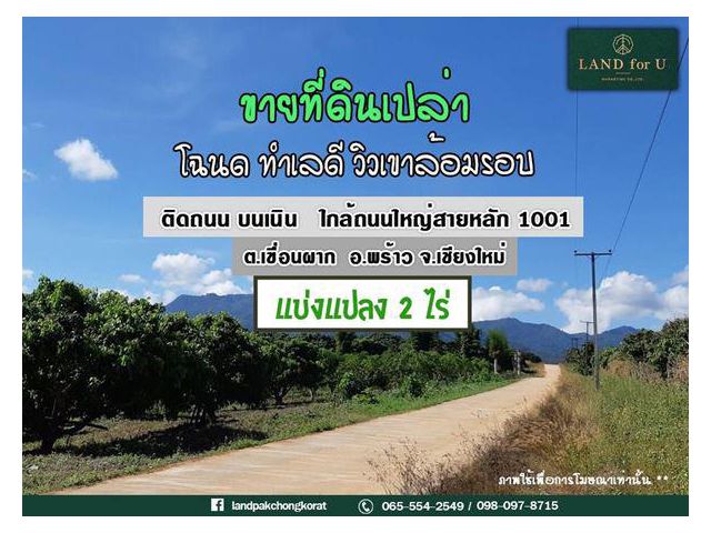 ขายที่ดินเชียงใหม่บนเนิน ที่ดินแบ่งแปลงเชียงใหม่ติดถนน