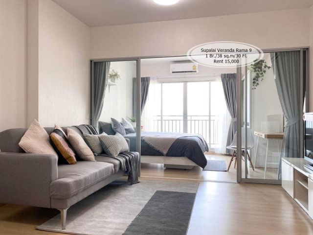 เช่า- Supalai Veranda Rama 9/ 1 ห้องนอน/38 ตรม./ชั้น 30 / เช่า 15,000