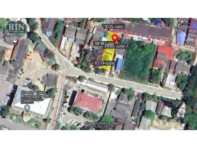 R055_004 ขายที่ดิน 104 ตร.ว. แถมบ้านฟรี!!! อยู่เยื้อง ๆ สนง. เทศบาลเมืองชะอำ