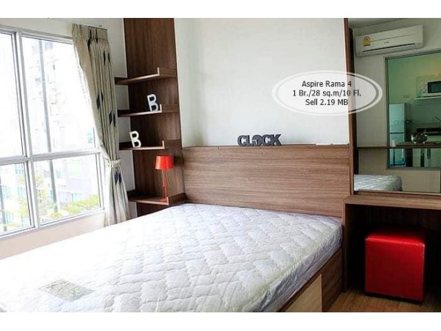 ขาย- Aspire Rama 4/1 ห้องนอน/ 28 ตร.ม. /ชั้น 10 ใกล้ BTS เอกมัย ขาย 2.19 ล้าน