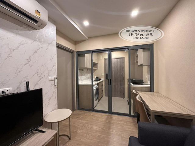 เช่า- The Nest Sukhumvit 71 /1 ห้องนอน /29 ตรม./ชั้น 8 / เช่า 12,000 ใกล้ BTS พระโขนง