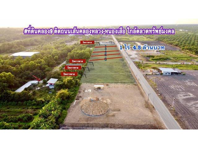 ที่ดินคลอง9 ติดถนนเส้นคลองหลวง-หนองเสือ