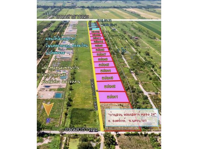 ที่ดินองครักษ์ ที่ดินนครนายก ที่ดินทำสวนเกษตร