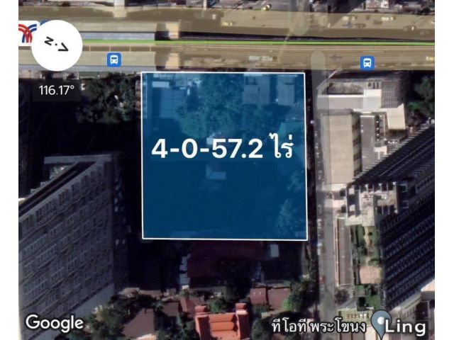 ที่ดินติดสุขุมวิท79 เนื้อที่ 4ไร่57ตรว. ตรว.ละ 1.35ล้าน พระโขนง เขตวัฒนา กทม.