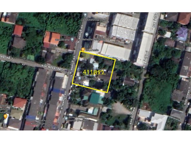 ขายที่ดิน ขนาด 411 ตรว หรือแบ่งขาย 200 ตรว ซอยนนทบุรี 48 นนทบุรี.(นายหน้าติดเจ้าของ)