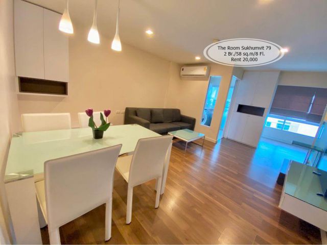 เช่า- The Room Sukhumvit 79/ 2 ห้องนอน /58 ตรม./ชั้น 8 /ใกล้ BTS อ่อนนุช เช่า 20,000