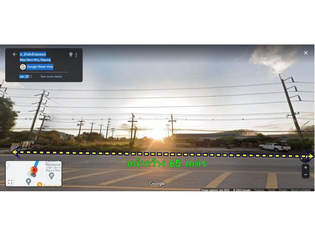 ขายที่ดิน สายเอก ต.แม่น้ำคู้ อ.ปลวกแดง จ.ระยอง ขนาด 12-2-68.8 ไร่ หน้ากว้าง 65 เมตร (ผังเหลือง)