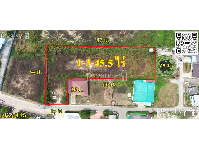 ประหยัดเงิน เวลา กับที่ 745.5 วา ถมพร้อม+ล้อมรั้ว ใกล้ถ.เพชรเกษม ตัวเมืองนครปฐม ขายที่ดินนครปฐม KK2311S