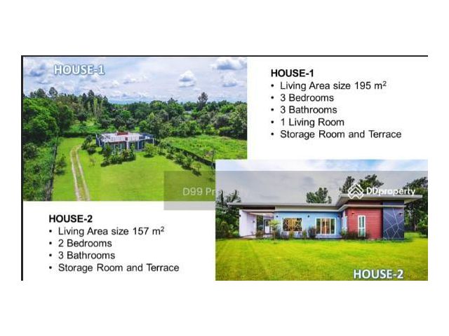ขายบ้านสันทราย บ้านหรูสไตล์โมเดิร์น ใกล้ ม.แม่โจ้ เนื้อที่ 1-1-39 ไร่ (มี 2 หลัง)