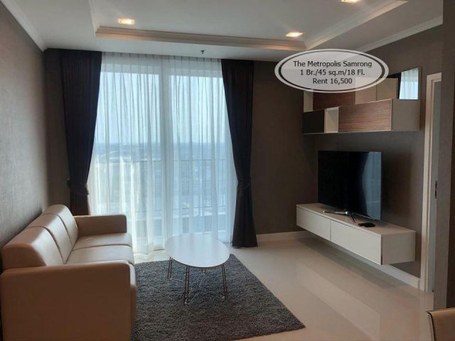 เช่า- The Metropolis Samrong / 1 ห้องนอน /45 ตรม./ชั้น 18 /ติด BTS สำโรงเช่า 16,500
