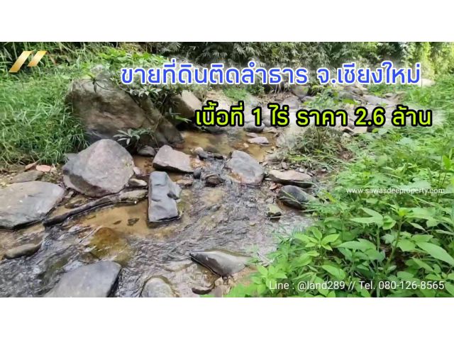 #ขายที่ดินแม่แตง ติดน้ำลำธารไหลมาจากน้ำตกหมอกฟ้า เนื้อที่ 1-0-34 ไร่ ราคา 2.6ล้าน (ซื้อขายเพิ่มได้)