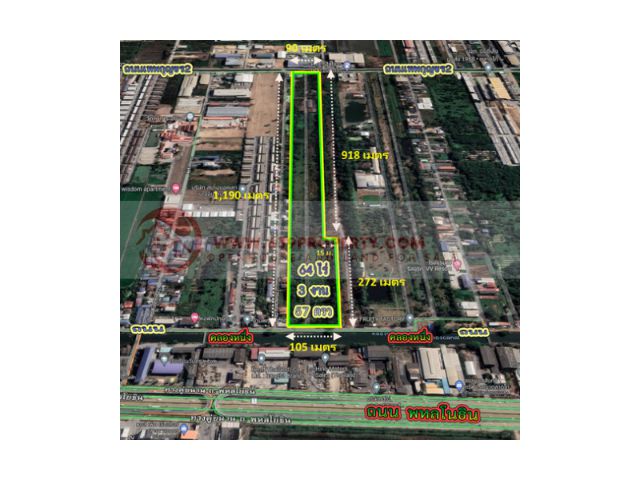 ขายที่ดิน 64-3-57 ไร่ พื้นที่สีส้ม ถนนเทพกุญชร ซ. 20-21 ต.คลองหนึ่ง คลองหลวง จ.ปทุมธานี