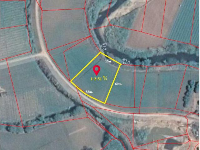 #ขายที่ดินแม่แตง ติดแม่น้ำปิง โซนวัดบ้านเด่น เขื่อนแม่งัด เนื้อที่ 1-2-51 ไร่ ราคา 3.5 ล้าน