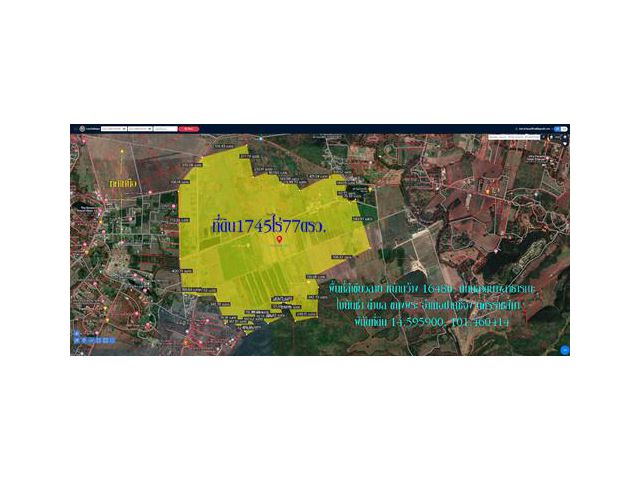 Land for sale, 1745 rai, Khao Yai Bonanza, width 1648 m., Public paved road, Khanong Phra Subdistrict, Pak Chong