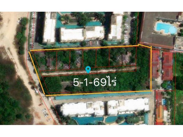 ขายที่ดินเปล่า 5 ไร่ 169 ตรว. 20 ล้านบาท ต่อไร่ ที่หาดจอมเทียน