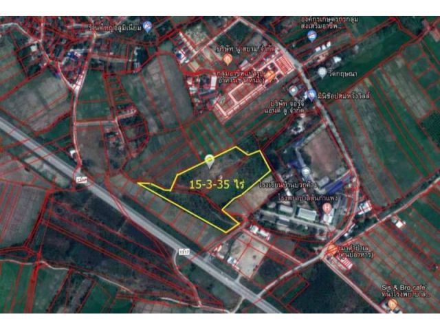 ขายที่ดินเชียงใหม่ สันกำแพงสายใหม่ 1317 ตรงข้ามสนามบินใหม่แห่งที่ 2 เนื้อที่ 15-3-35 ไร่