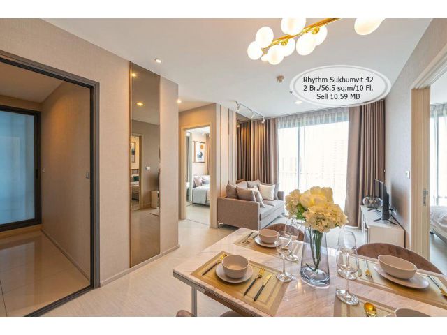 ขาย- Rhythm Sukhumvit 42/2 ห้องนอน/ 79 ตร.ม. /ชั้น 10 ใกล้ BTS เอกมัย ขาย 10.59 ล้าน