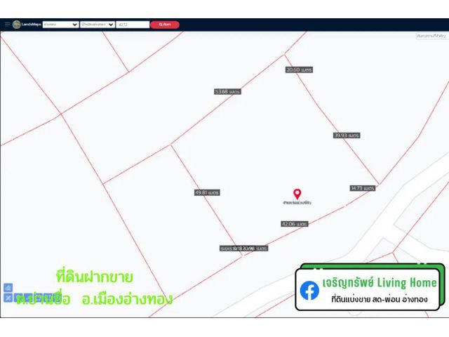 ที่ดิน ต.ป่างิ้ว ตัวเมืองอ่างทอง 1-3-0 ไร่