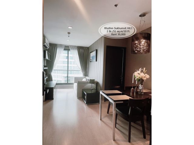 เช่า- Rhythm Sukhumvit 44/1 /2 ห้องนอน/ 51 ตร.ม. /ชั้น 10 ติด BTS พระโขนง /เช่า 30,000