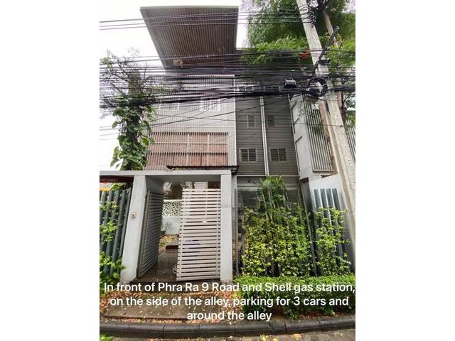 อาคาร4 ชั้น ริมถนนพระราม9 ใกล้เดอะไนน์ พระราม9