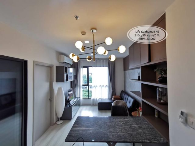 เช่า- Life Sukhumvit 48/2 ห้องนอน/ 50 ตร.ม. /ชั้น 2 ใกล้ BTS พระโขนง เช่า 23,000