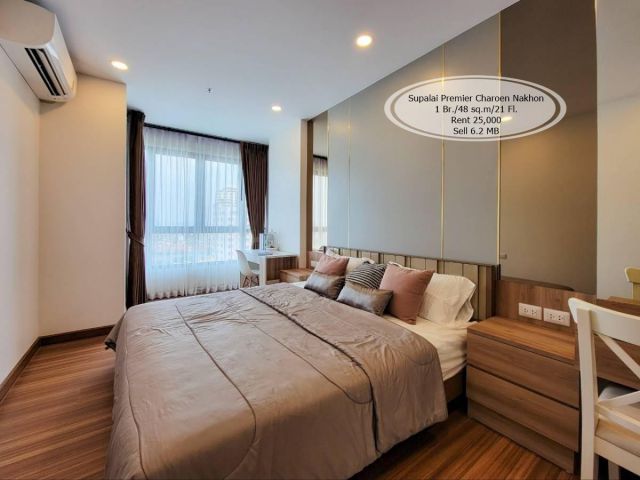 เช่า&ขาย - Supalai Premier เจริญนคร/1 ห้องนอน/48 ตรม./ ชั้น 21/เช่า 25,000/ ขาย 6.2 ล้าน