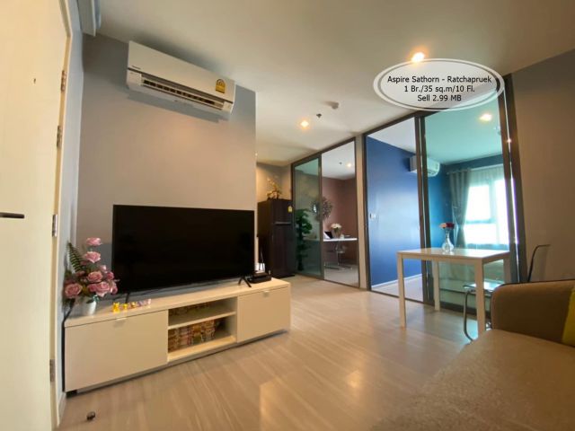 ขาย- Aspire สาทร-ราชพฤกษ์/1 ห้องนอน/ 35 ตร.ม. /ชั้น 10 ใกล้ BTS บางหว้า ขาย 2.99 ล้าน