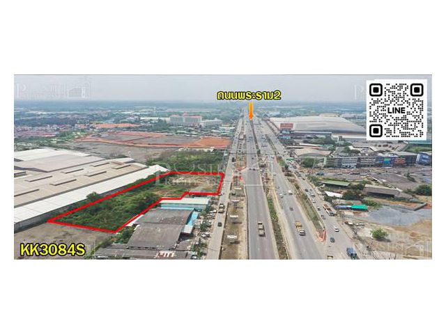 โชว์รูม โกดังพร้อมหน้าร้าน ต้องแปลงนี้ ที่ถมแล้ว 4ไร่ ติดพระราม2 โดดเด่น เข้าออกง่าย ราคาจับต้องได้ - KK3084 S