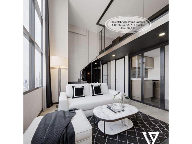 เช่า- Knightsbridge prime Sathorn / 1 ห้องนอน (Duplex) /37 ตรม./ชั้น 37 /ใกล้ BTS ช่องนนทรี เช่า 32,000