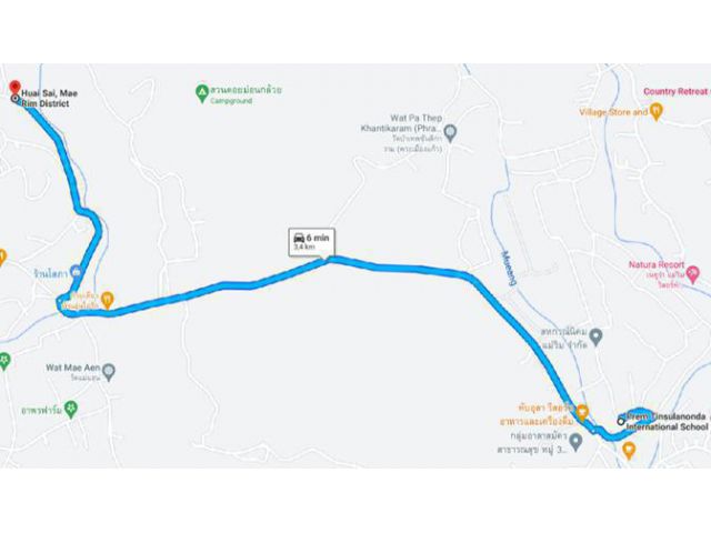 ขายที่ดินราคา 450,000 บาทไกล้โรงเรียนนานาชาติเปรม แม่ริม เชียงใหม่