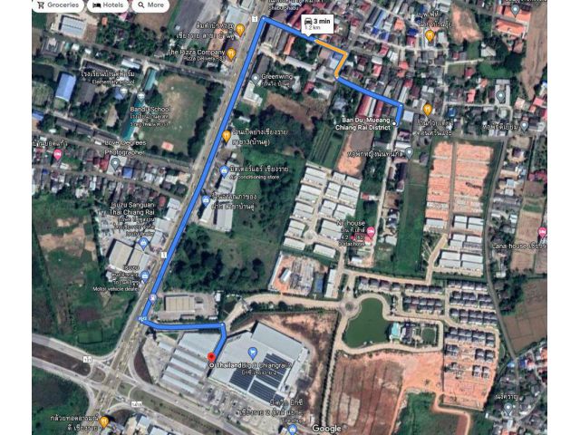 ที่ดินบ้านดู่ เชียงราย ใกล้บิ๊กซี สนามบิม