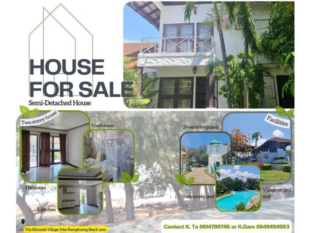 Great deal Semi-Detached House Mae Ramphueng Beach Front 1.59million baht
