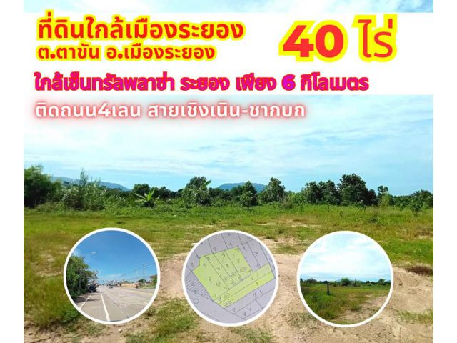 ขายที่ดินใกล้เมืองระยอง 40 ไร่ ใกล้เซ็นทรัลพลาซ่าระยอง เพียง 6 กิโลเมตร