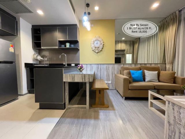 เช่า- Nye By Sansiri /1 ห้องนอน/ 37 ตร.ม. /ชั้น 28 ใกล้ BTS วงเวียนใหญ่ /เช่า 18,000