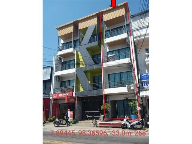 ขายอาคารพาณิชย์ 4 ชั้น ทำเลติดถนน เมืองภูเก็ต