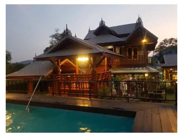 H09 ให้เช่า/ขายบ้านไม้สักทอง 2 ชั้นพร้อมสระว่ายน้ำส่วนตัว/Sale 5 Beds Thai Style with Private Pool Near Pattaya