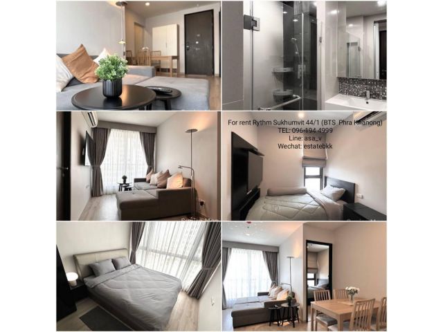 ให้เช่าคอนโด RHYTHM Sukhumvit 44/1 ติด BTS  พระโขนง  ห้องใหม่เอี่ยม เพิ่งรีโนเวท  ขนาด 51 ตรม.