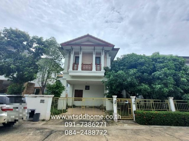 บ้านเดี่ยว 2 ชั้น โครงการบ้านฟ้ากรีนพาร์ค ธนบุรีรมย์    3 ห้องนอน 2 ห้องน้ำ 1 ที่จอดรถ เนื้อที่ 59.8 ตรว.