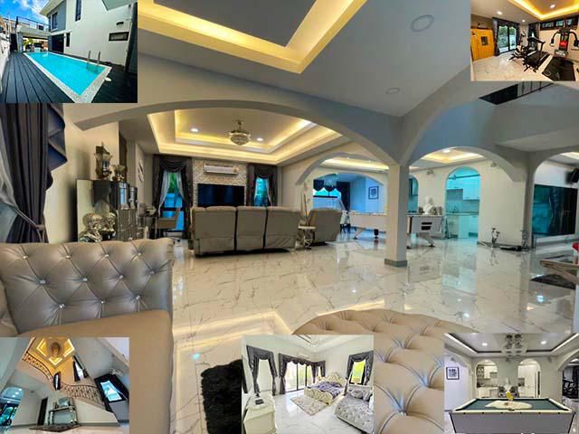 Pool Villa บางบอน3 ซาวน่า ฟิตเนสในบ้าน ให้เช่าคฤหาสน์หรู 2ชั้น4น