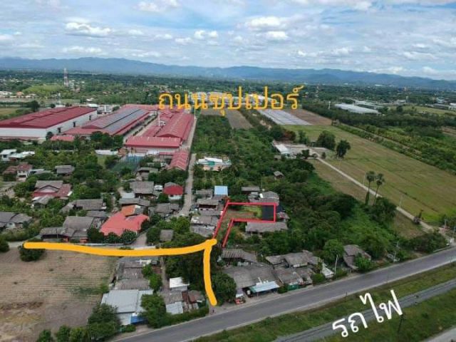 ขายที่ดินติดถนนเลียบรถไฟสารภีโฉนดพร้อมโอน