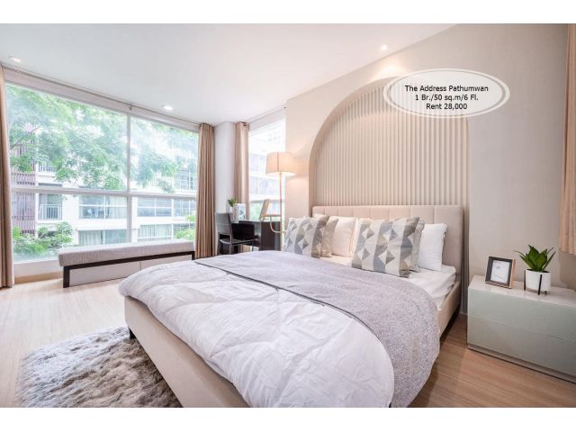 เช่า-The Address ปทุมวัน/1 ห้องนอน  /50 ตร.ม /ชั้น 6 /ใกล้ BTS ราชเทวี เช่า 28,000