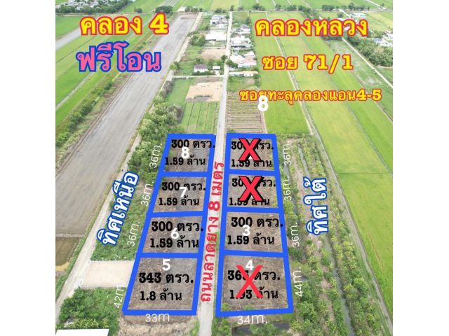 ที่ดินคลองสี่ คลองหลวง ทำเลดีแหล่งชุมชน