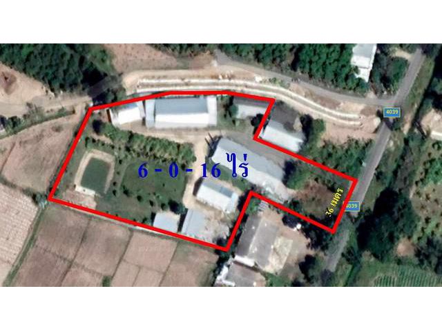 ขายที่ดินพร้อมสิ่งปลูกสร้าง เนื้อที่ทั้งหมด 6 ไร่ 16 ตารางวา