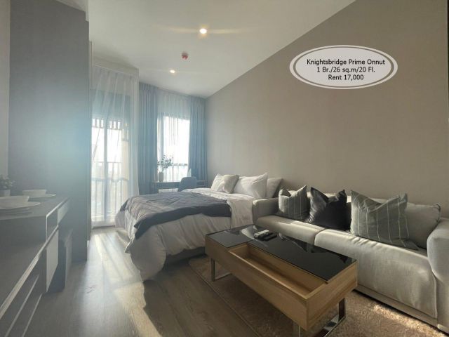 เช่า- Knightsbridge prime Onnut / 1 ห้องนอน /26 ตรม./ชั้น 20 /ใกล้ BTS อ่อนนุช/ เช่า 17,000