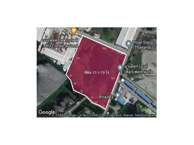 ขายที่ดินถมแล้ว 17ไร่ ติดถนน บางเพรียงเหมาะสร้างหมู่บ้าน