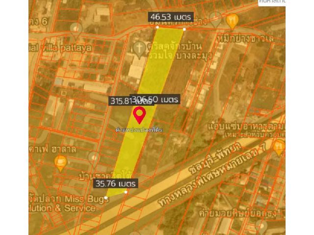 LL10 ขายที่ดิน 7 ไร่ ติดมอเตอร์เวย์ ชลบุรี พัทยา หนองปรือ บางละมุง ชลบุรี ผังเมืองสีเหลือง ติดถนน 2 ด้าน ทำเลดี ราคาถูกม